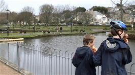 Ice creams by the Lakeside Cafe, Trenance Gardens Boating Lake, Newquay, 19.8 miles into the ride